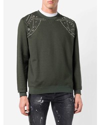 olivgrünes verziertes Sweatshirt von Les Hommes