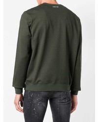 olivgrünes verziertes Sweatshirt von Les Hommes