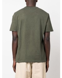 olivgrünes verziertes T-Shirt mit einem Rundhalsausschnitt von Golden Goose