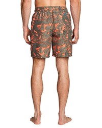 orange bedruckte Badeshorts von Eddie Bauer