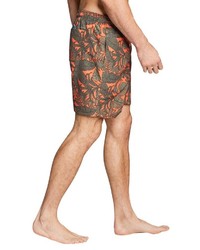 orange bedruckte Badeshorts von Eddie Bauer