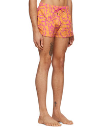 orange bedruckte Badeshorts von Versace Underwear