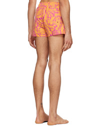 orange bedruckte Badeshorts von Versace Underwear