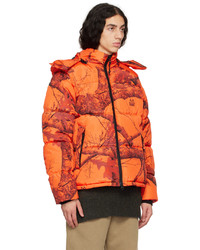 orange bedruckte Daunenjacke von The Very Warm