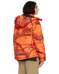 orange bedruckte Daunenjacke von The Very Warm