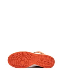 orange bedruckte hohe Sneakers aus Leder von Nike