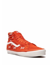 orange bedruckte hohe Sneakers aus Segeltuch von Vans