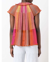 orange bedruckte Kurzarmbluse von M Missoni