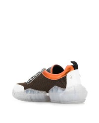 orange bedruckte Leder Sportschuhe von Jimmy Choo