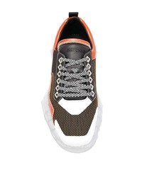 orange bedruckte Leder Sportschuhe von Jimmy Choo