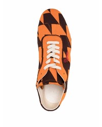 orange bedruckte niedrige Sneakers von Marni