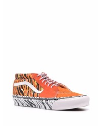 orange bedruckte Segeltuch niedrige Sneakers von Vans