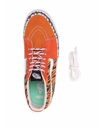 orange bedruckte Segeltuch niedrige Sneakers von Vans