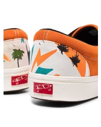 orange bedruckte Segeltuch niedrige Sneakers von Vans