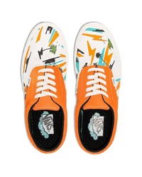 orange bedruckte Segeltuch niedrige Sneakers von Vans