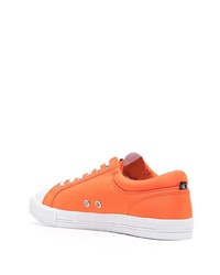 orange bedruckte Segeltuch niedrige Sneakers von Calvin Klein