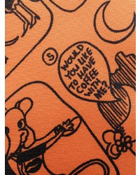 orange bedruckte Seidekrawatte von Moschino
