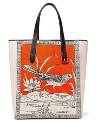 orange bedruckte Shopper Tasche aus Segeltuch