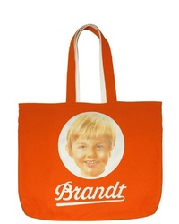 orange bedruckte Shopper Tasche aus Segeltuch von Logoshirt
