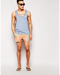 orange bedruckte Shorts