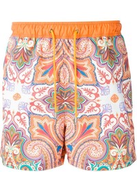 orange bedruckte Shorts von Etro