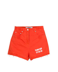 orange bedruckte Shorts von MSGM
