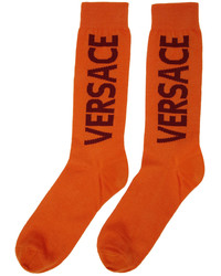 orange bedruckte Socken von Versace