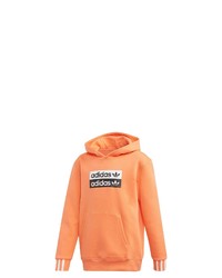 orange bedruckter Pullover mit einem Kapuze von adidas Originals