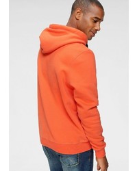 orange bedruckter Pullover mit einem Kapuze von Camp David