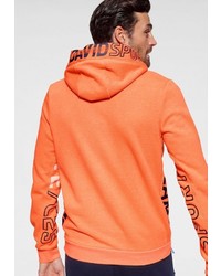 orange bedruckter Pullover mit einem Kapuze von Camp David