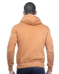 orange bedruckter Pullover mit einem Kapuze von CAZADOR