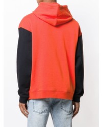 orange bedruckter Pullover mit einem Kapuze von Calvin Klein Jeans