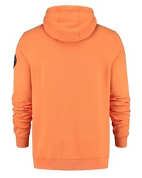 orange bedruckter Pullover mit einem Kapuze von CODE-ZERO