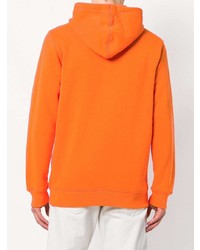 orange bedruckter Pullover mit einem Kapuze von Calvin Klein Jeans