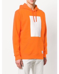 orange bedruckter Pullover mit einem Kapuze von Calvin Klein Jeans