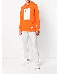 orange bedruckter Pullover mit einem Kapuze von Calvin Klein Jeans