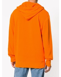 orange bedruckter Pullover mit einem Kapuze von Loewe