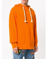 orange bedruckter Pullover mit einem Kapuze von Loewe