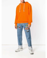 orange bedruckter Pullover mit einem Kapuze von Loewe