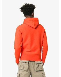 orange bedruckter Pullover mit einem Kapuze von Champion