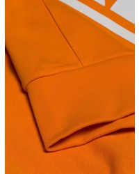 orange bedruckter Pullover mit einem Kapuze von adidas