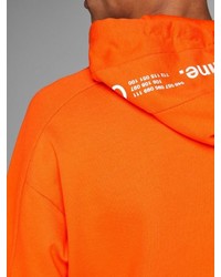 orange bedruckter Pullover mit einem Kapuze von Jack & Jones