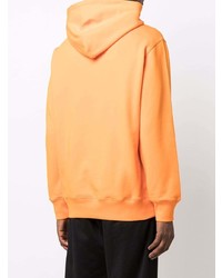 orange bedruckter Pullover mit einem Kapuze von Moschino