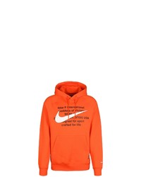 orange bedruckter Pullover mit einem Kapuze von Nike Sportswear