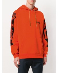 orange bedruckter Pullover mit einem Kapuze von Études