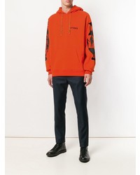 orange bedruckter Pullover mit einem Kapuze von Études