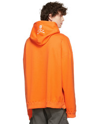 orange bedruckter Pullover mit einem Kapuze von Mastermind World