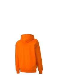 orange bedruckter Pullover mit einem Kapuze von Puma