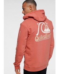 orange bedruckter Pullover mit einem Kapuze von Quiksilver