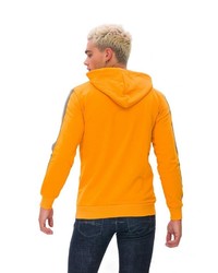 orange bedruckter Pullover mit einem Kapuze von Tom Barron
